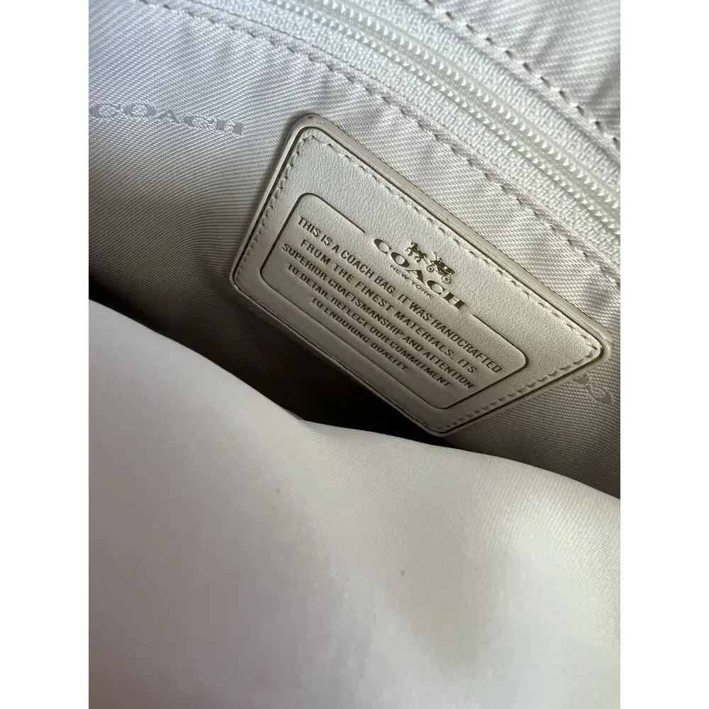 COACH Crosby Navy White Leather Contrast Large Carryall Tote Bag BRAND NEW $395